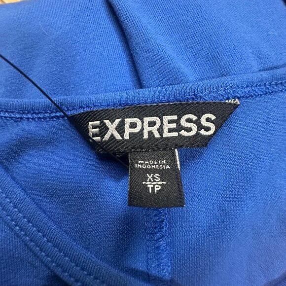 NWOT Express Blue and Multicolor Striped Bodycon Midi Dress Size XS - Picture 4 of 6